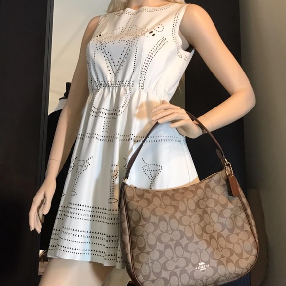 Perforated White Cocktail Mini Dress - Picture 6 of 6